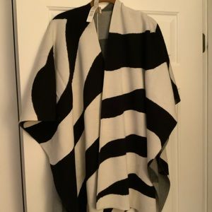 Black & White Ruana Wrap